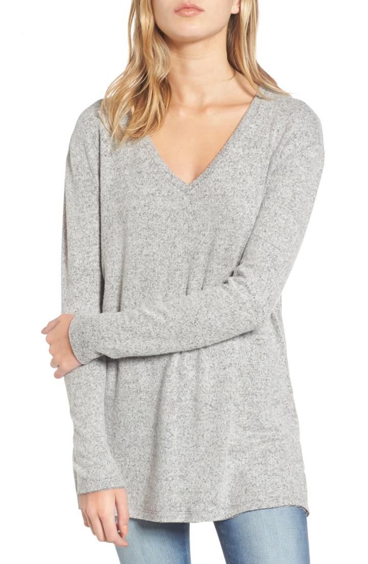 Women's Bp. Cozy V-neck Sweater - Green