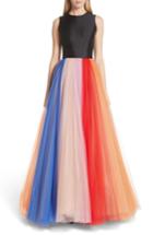 Women's Carolina Herrera Colorblock Tulle Gown - Black