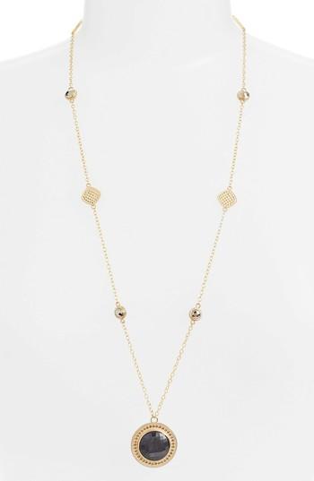 Women's Anna Beck Grey Sapphire & Pyrite Long Pendant Necklace