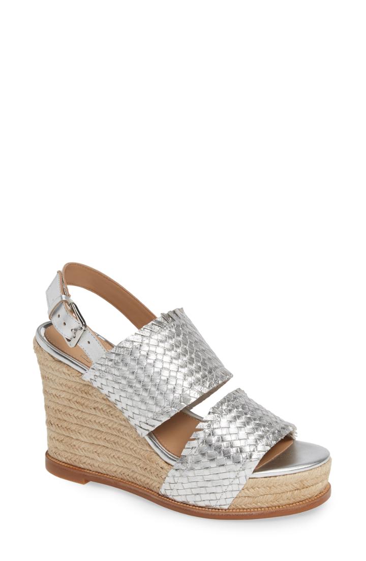 Women's Linea Paolo Elaine Espadrille Wedge Sandal .5 M - Metallic