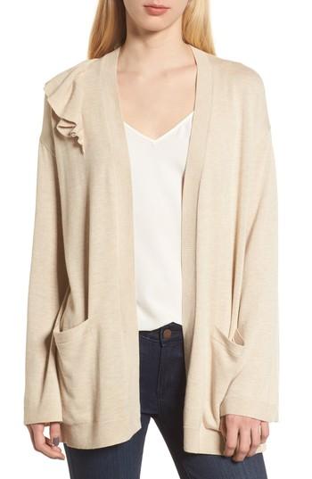 Women's Chelsea28 Ruffle Cardigan, Size - White