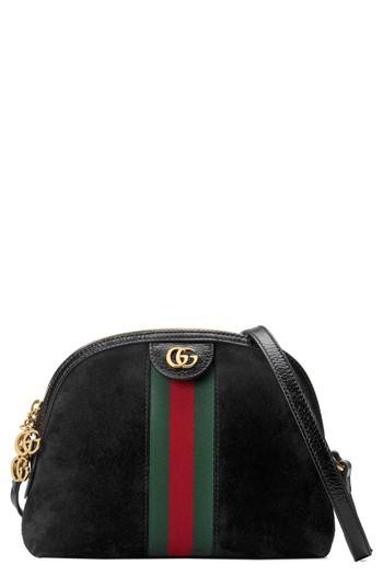 Gucci Small Suede Shoulder Bag - Black