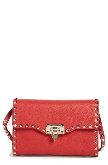 Valentino Medium Rockstud Flap Bag - Red
