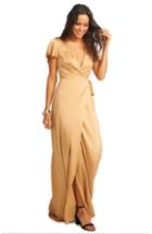 Women's Show Me Your Mumu Noelle Satin Wrap Evening Dress, Size - Yellow