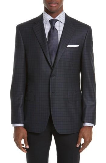 Men's Canali Siena Classic Fit Plaid Silk & Wool Sport Coat