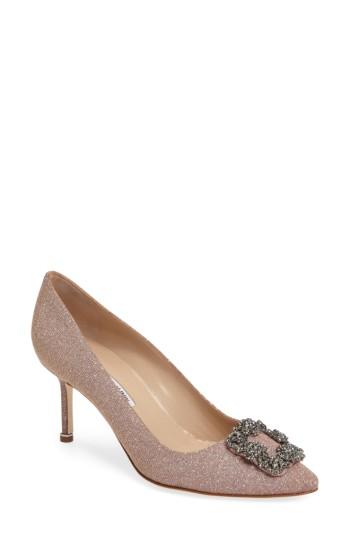 Women's Manolo Blahnik Hangisi Pump .5us / 34.5eu - Metallic