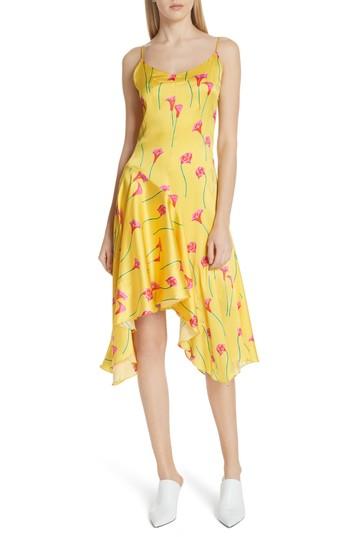Women's Caroline Constas Marie Stretch Silk Slipdress - Yellow
