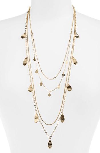 Women's Halogen Layered Petal Long Necklace