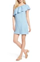 Women's 7 For All Mankind Chambray One-shoulder Dress - Blue