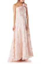 Women's Carmen Marc Valvo Infusion Floral One-shoulder Ballgown - Pink