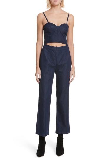 Women's 3x1 Nyc Peekaboo Denim Jumpsuit - Blue