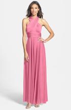 Women's Dessy Collection Convertible Wrap Tie Surplice Jersey Gown - Pink