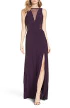 Women's Morgan & Co. Illusion Gown /8 - Black