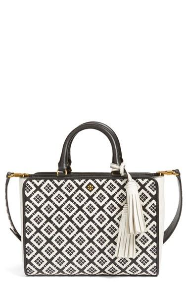 Tory Burch Small Robinson Woven Leather Tote -