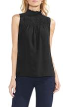 Women's Vince Camuto Sleeveless Smocked Mock Neck Blouse - Black