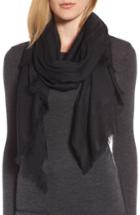 Women's Ted Baker London Bow Jacquard Wool & Silk Scarf, Size - Black