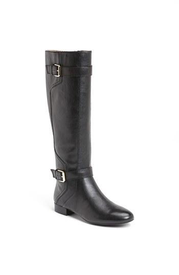 Nine West 'punter' Riding Boot Womens Black Leather