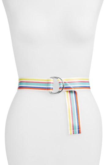 Women's Tasha Colorful Stripe Belt - White Multi