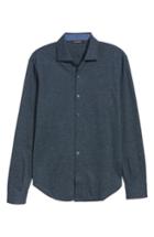 Men's Bugatchi Regular Fit Knit Sport Shirt, Size - Black