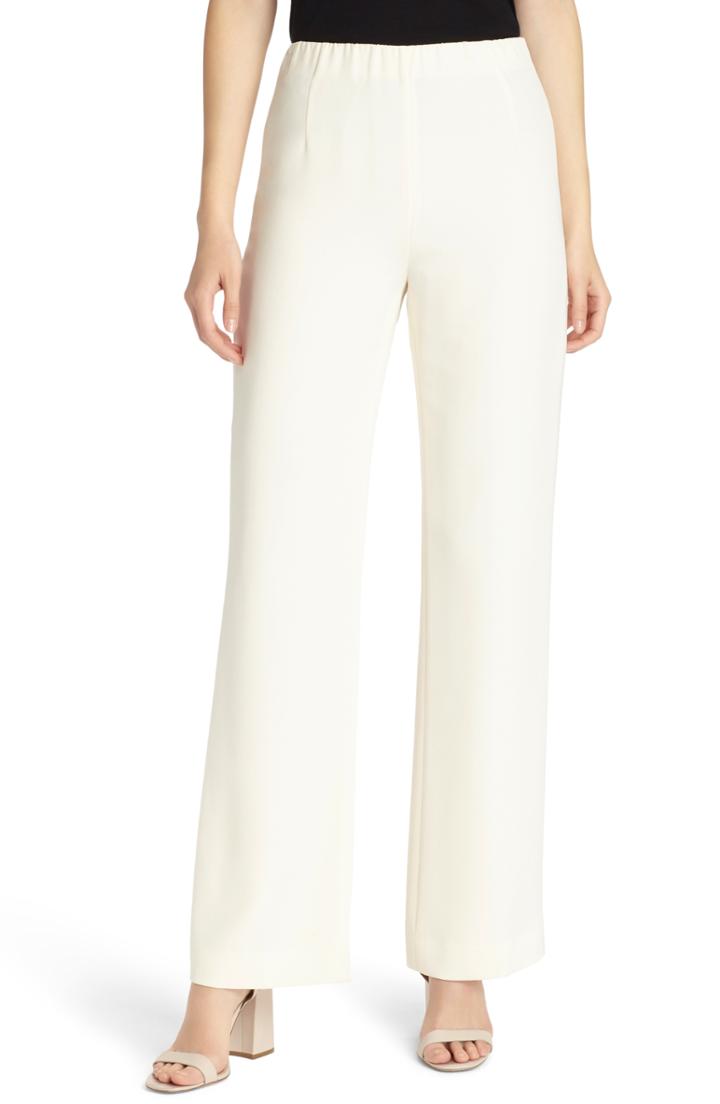 Women's Lafayette 148 New York Studio Stretch Silk Pants (similar To 14w) - White