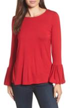 Women's Bobeau Bell Sleeve Top - Red