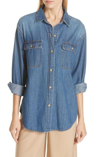 Women's Vince Cotton Denim Shirt - Blue