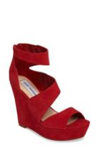 Women's Steve Madden Essey Asymmetrical Platform Wedge Sandal M - Red