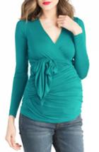 Women's Lilac Clothing Faux Wrap Maternity/nursing Top - Blue