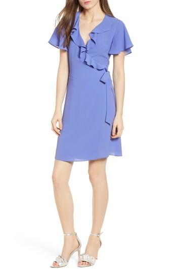 Women's Chelsea28 Print Wrap Minidress, Size - Purple