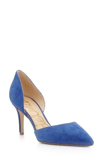 Women's Sam Edelman 'telsa' D'orsay Pointy Toe Pump .5 M - Blue