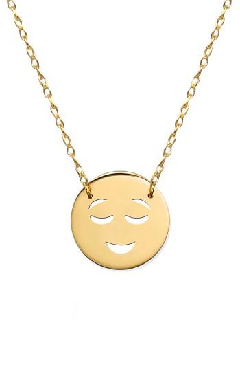 Women's Jane Basch Designs Happy Emoji Pendant Necklace (nordstrom Exclusive)