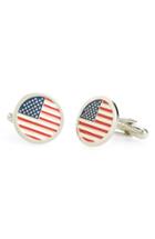 Men's Link Up Round American Flag Cuff Links