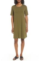 Women's Eileen Fisher Jersey A-line Dress, Size - Green