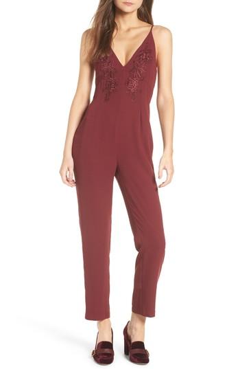 Women's Leith Applique Jumpsuit - Red