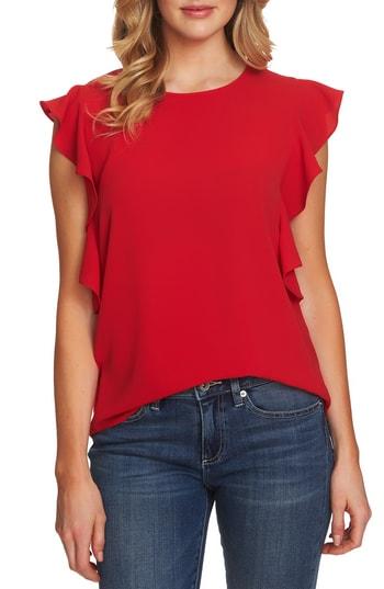 Women's Cece Cascading Ruffle Blouse - Blue