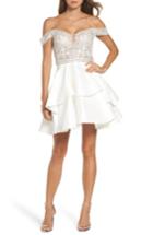 Women's Sean Collection Embellished Off The Shoulder Fit & Flare Dress - White