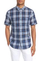Men's Good Man Brand Pacific Space Plaid Slim Fit Sport Shirt - Blue