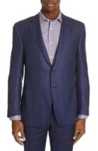 Men's Canali Siena Classic Fit Check Wool Blend Sport Coat Us / 48 Eu R - Blue
