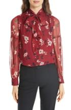 Women's Kate Spade New York Camelia Silk Chiffon Top, Size - Red