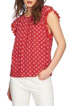 Women's 1.state Gathered Neck Blouse, Size - Red