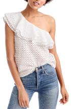 Women's J.crew One-shoulder Ruffle Eyelet Top - White