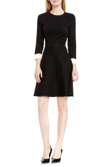 Women's Vince Camuto Fit & Flare Sweater Dress, Size - Black