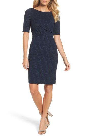 Women's Adrianna Papell Glitter Knit Sheath Dress - Blue