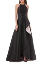 Women's Carmen Marc Valvo Side Drape Mikado Halter Gown