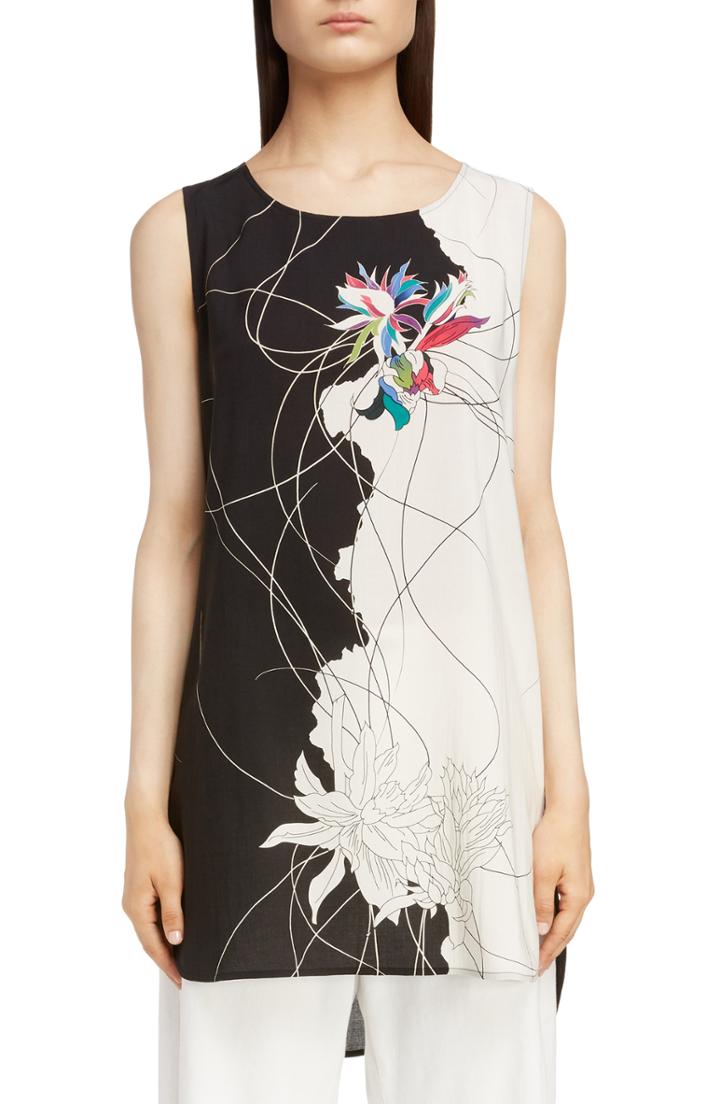 Women's Y's By Yohji Yamamoto Print Sleeveless Tunic