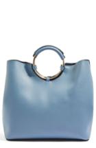 Topshop Stef Metal Handle Tote Bag - Blue