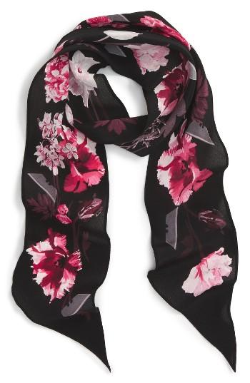 Women's Rockins Flora Skinny Silk Scarf, Size - Pink