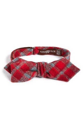Men's Alexander Olch Plaid Cotton Flannel Bow Tie