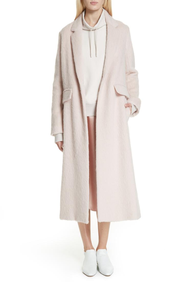 Women's Vince Long Faux Fur Coat - Blue