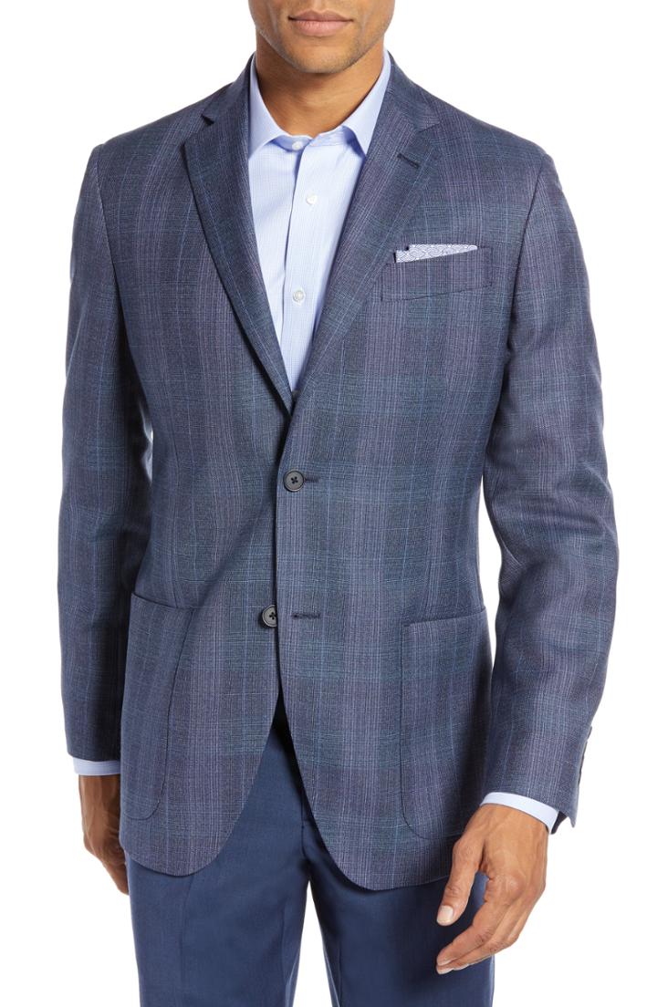 Men's Nordstrom Men's Shop Trim Fit Plaid Wool Sport Coat